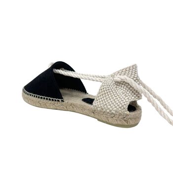 Espadrilles Sanza pour femme en croûte de cuir Noir 3