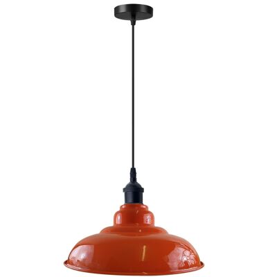 LEDSone industrial Vintage  32cm  Orange Pendant Retro Metal Lamp Shade E27 Uk Holder~3685