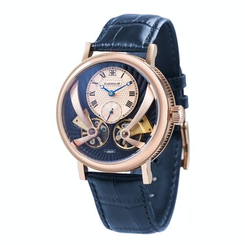 ES-8059-05 - Montre homme automatique squelette Earnshaw - Bracelet cuir - 2 aiguilles, cœur ouvert - Beaufort Anatolia