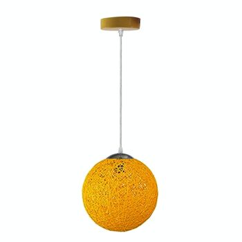 Jaune moderne treillis osier rotin Globe boule Style plafonnier suspension abat-jour ~ 3642 5