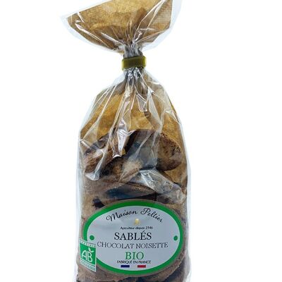 Galletas de mantequilla de chocolate y avellanas ecológicas Maison Peltier 160 g
