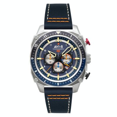 AV-4100-02 - Men's watch AVI-8 quartz chronograph - Leather strap - Date - Hawker Hunter