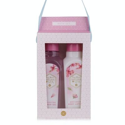 SAKURA SPA bath set in a gift box, with shower gel and body lotion