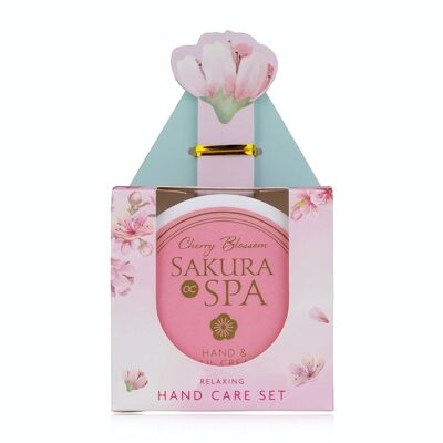 Set de cuidado de manos SAKURA SPA en caja de regalo, con crema de manos y uñas y lima de uñas