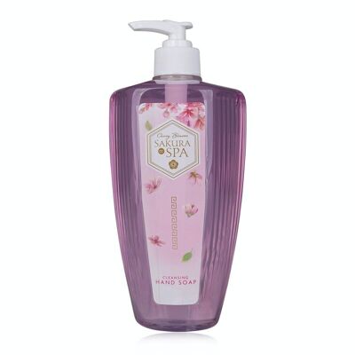 Hand soap SAKURA SPA in pump dispenser, 760ml, fragrance: Cherry Blossom, soap dispenser with liquid soap