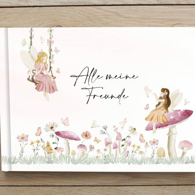 Livre des amis des fées pour enfants | Album de l'amitié filles | Album d'amis pour la rentrée ou l'anniversaire | Livre d'amitié DIN A5 couverture rigide