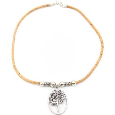Cork tree of life necklace