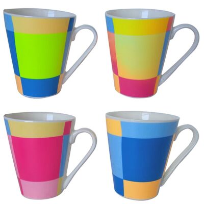 Ceramic Coffee mug in bright summer colours. 12 pcs in egg-box