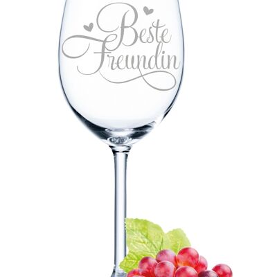 Leonardo Daily Engraved Wine Glass - Best Friend - 460ml - Suitable for both red and white wine