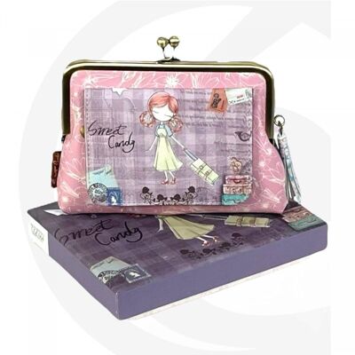 Sweet Candy Doll Design Woman Purse With Flap And Click. Promotion Gift