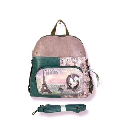 Sweet Candy Doll Design Synthetic Backpack Bag with Back and Front Pocket