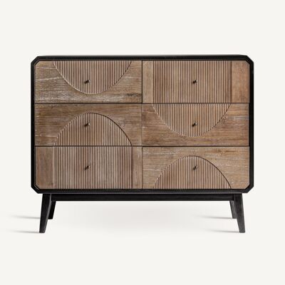 Chest of drawers 6 drawers Toronto wood - 100x40x80cm