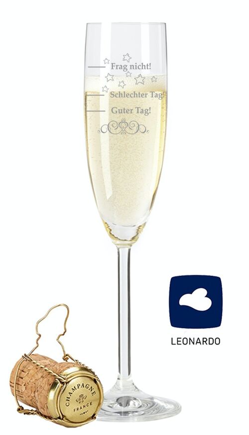Leonardo Sektglas mit Gravur - Schlechter Tag, Guter Tag, Frag nicht - 200 ml - Geeignet für Champagner & Sekt
