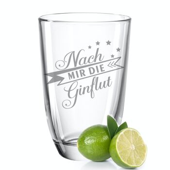 Verres à GIN Montana avec gravure en lot de 2 - Après moi le déluge GIN & la soirée peut commencer - 430 ml 2