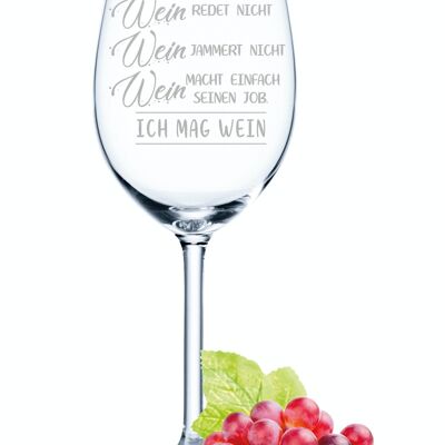 Leonardo Daily Engraved Wine Glass - Wine doesn't talk, wine doesn't whine - 460ml - Suitable for both red and white wine