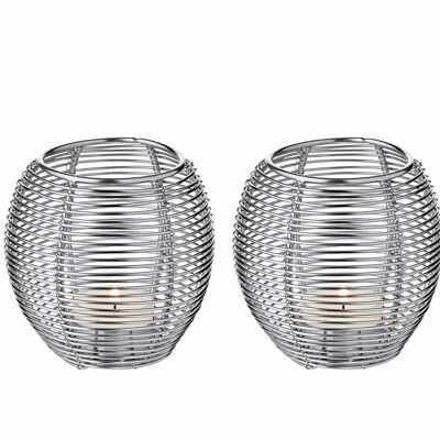 Lantern Susi silver H 10 cm, set of 2