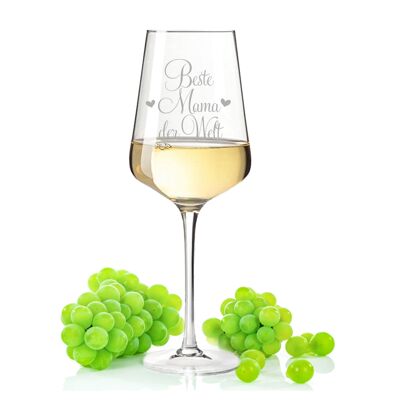 Leonardo Puccini Wine Glass with Engraving - Best Mom in the World - 560 ml - Suitable for red and white wine