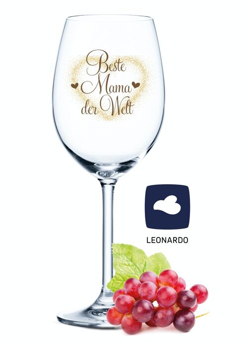 Leonardo Daily Weinglas mit UV-Druck - Beste Mama der Welt - 460 ml - Geeignet für Rotwein und Weißwein
