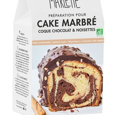 Preparation for organic cakes: Marble Cake, Chocolate & Hazelnut shell - For 8 people - 570g