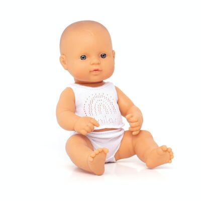 Miniland Dolls: EUROPEAN BABY GIRL DOLL 32cm, vanilla scented, waterproof, gendered  doll, resin, boxed. Made in Spain, 10m+