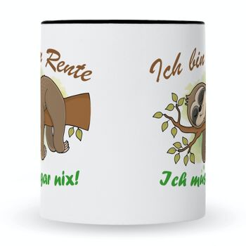 Mug imprimé avec dicton - paresseux à la retraite - 330 ml 13