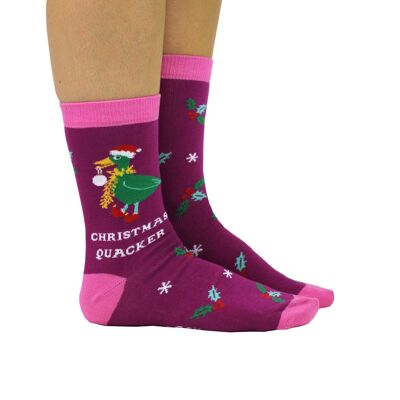 CHRISTMAS QUACKERS – 1 passendes Paar Socken |Cockney Spaniel| UK 4-8, EUR 37-42, US 6.5 -10.5