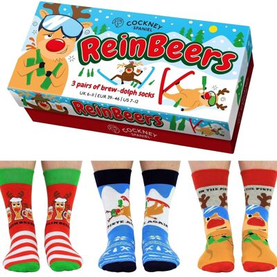 REINBEERS - 3 paires de chaussettes assorties | Cockney Spaniel| Royaume-Uni 6-11, EUR 39-46, États-Unis 6.5-11.5