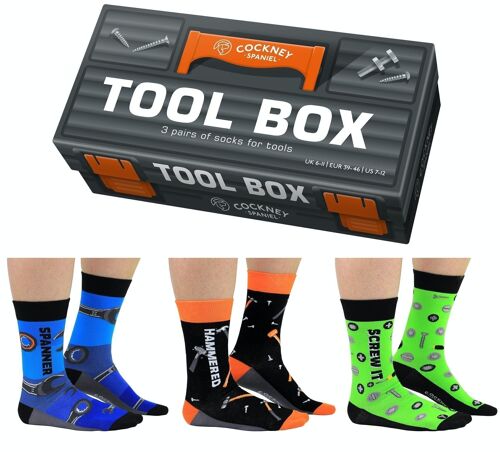 TOOLBOX - 3 Matching Pairs of Socks |Cockney Spaniel| UK 6-11, EUR 39-46, US 6.5-11.5