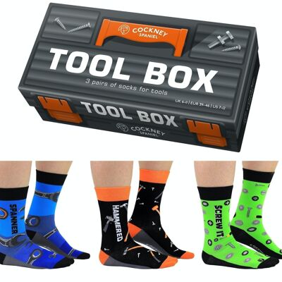 TOOLBOX - 3 Matching Pairs of Socks |Cockney Spaniel| UK 6-11, EUR 39-46, US 6.5-11.5