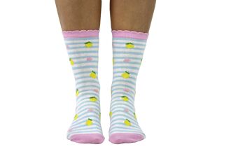 MAMAN ET MOI - 2 paires de chaussettes Citron | Coffret cadeau | Cucamelon| Royaume-Uni 4-8, 2-4 ANS 6