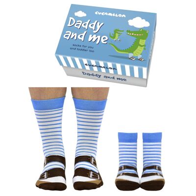 PAPÁ Y YO- 2 pares de calcetines sandalia | Caja de regalo | Cucamelón| Reino Unido 6-11, 2-4 AÑOS