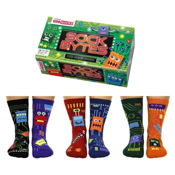 OCTETS DE CHAUSSETTES | Coffret cadeau 6 chaussettes impaires pour enfants - United Oddsocks| Royaume-Uni : 12-5½ EUR : 30½-38½ États-Unis : 13½-8 1