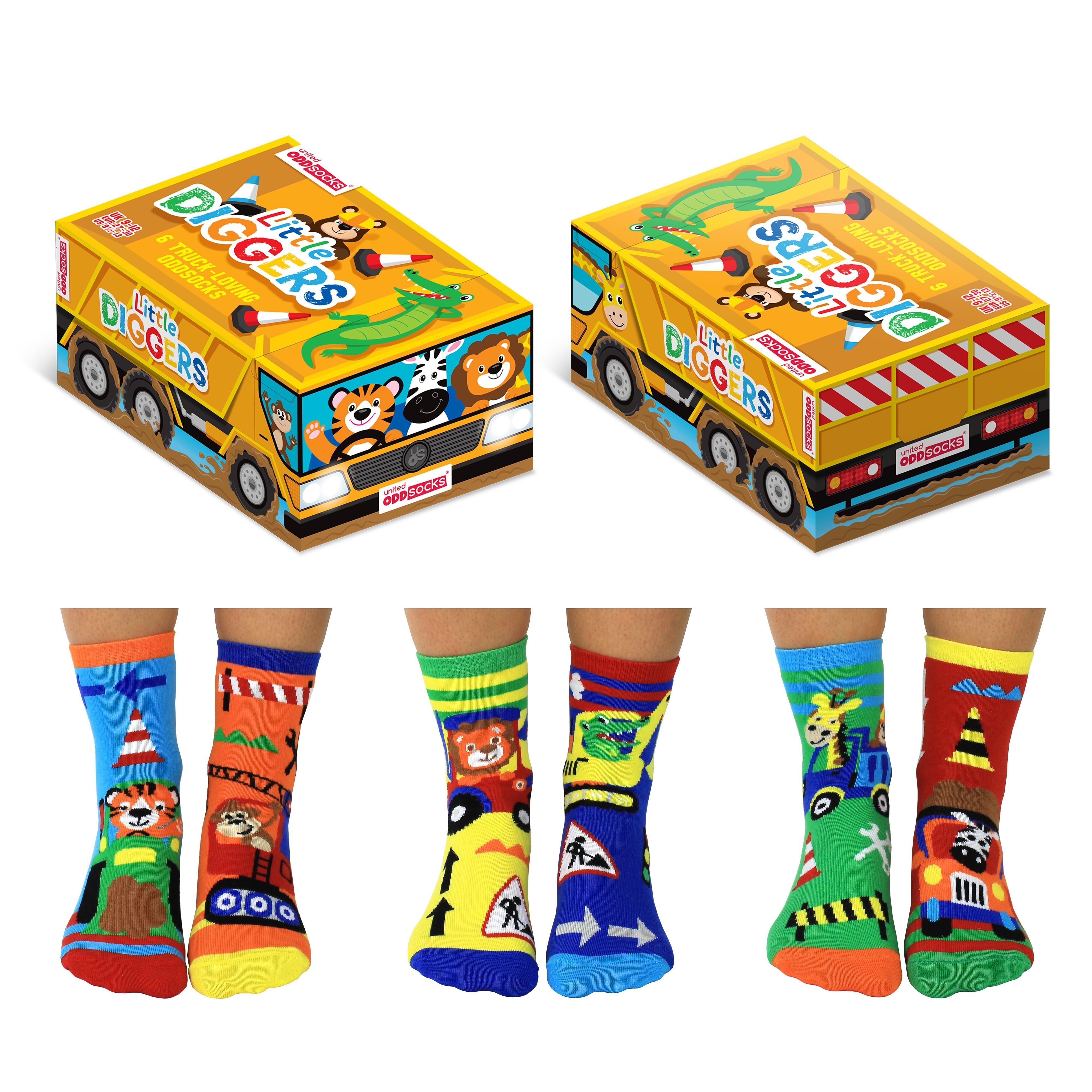 LITTLE DIGGERS | 6 Odd Socks Gift Box - United Oddsocks