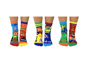 PETITES CREUSEUSES | Coffret cadeau 6 chaussettes impaires pour enfants - United Oddsocks| Royaume-Uni 9-12, EUR 27-30 5