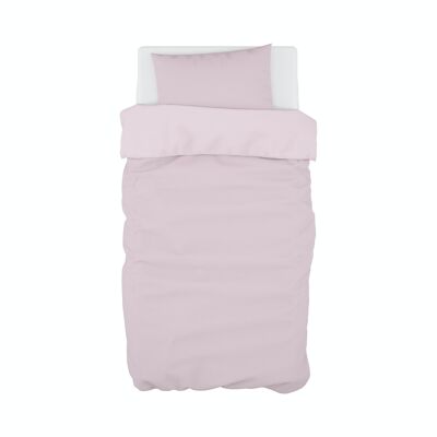 Duvet cover for bed with pillowcase - MAUVE PINK