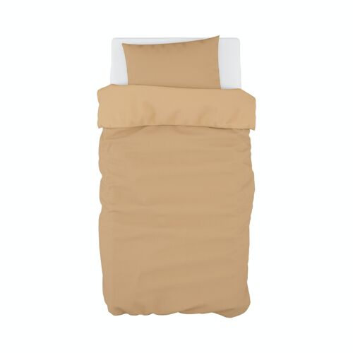 Duvet cover for bed with pillowcase - CARAMEL