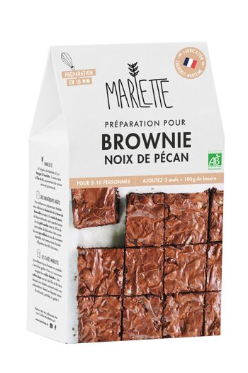 Préparation pour gâteaux bio : Brownie aux noix de pécan - Pour 8 personnes - 480g 1