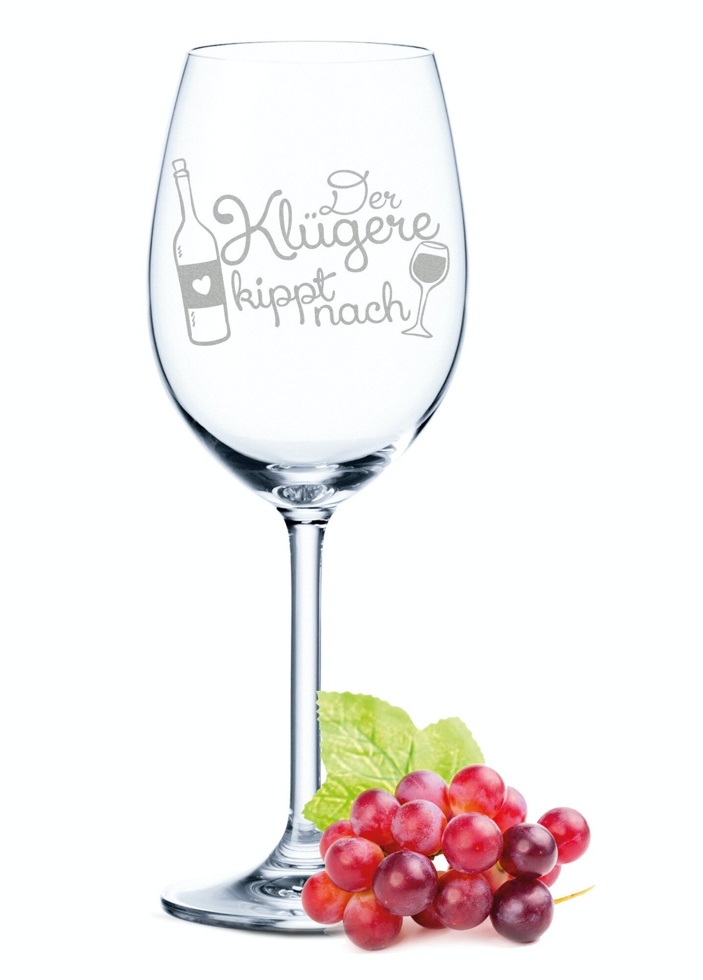 Leonardo Daily Weinglas mit Gravur - Der Klügere kippt nach - 460 ml - Geeignet für Rotwein und Weißwein