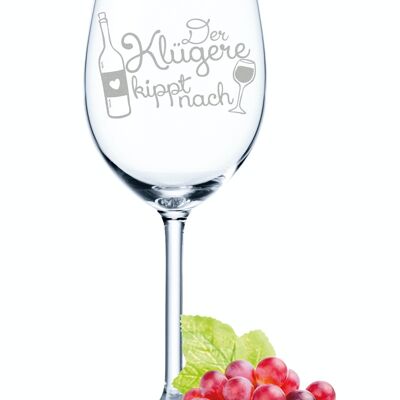 Leonardo Daily Engraved Wine Glass - The wiser tilts - 460 ml - Suitable for red and white wine