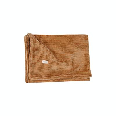 Couverture en velours pour berceau - CARAMEL