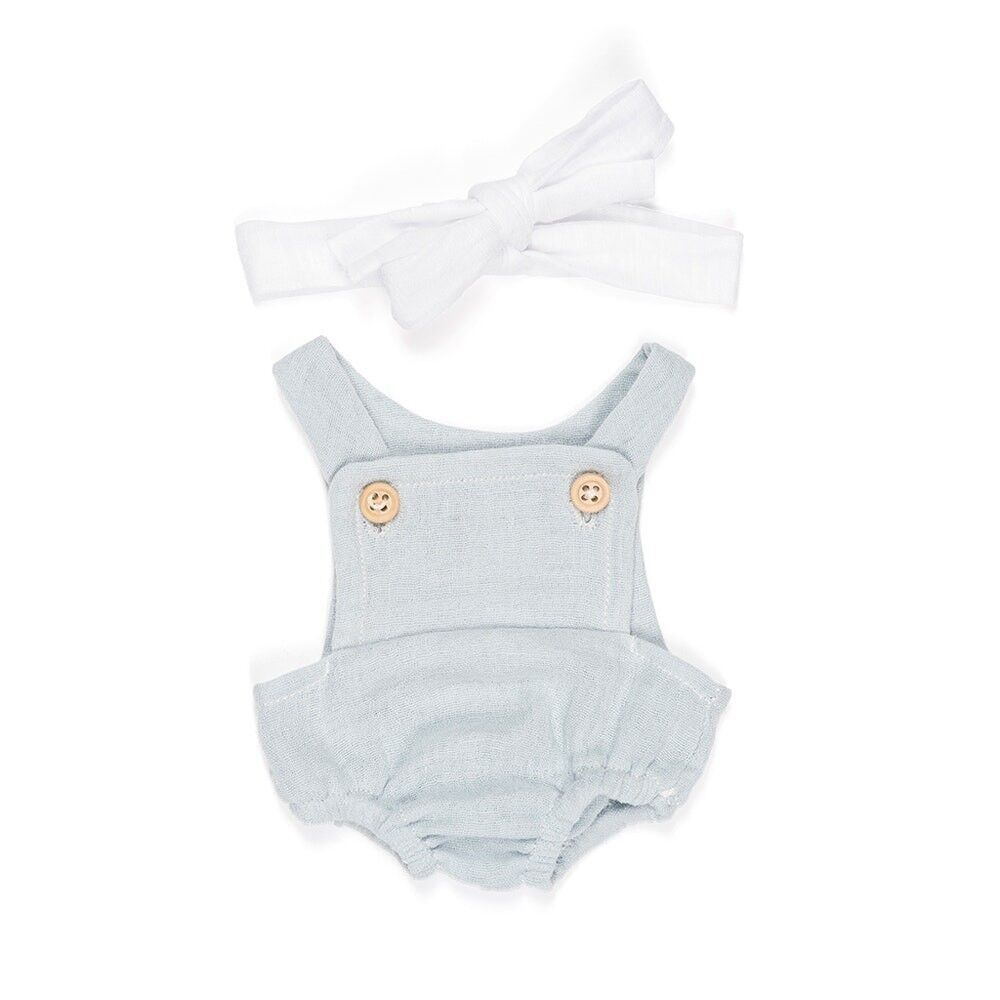 Miniland Poupées: BARBOTEUSE bleu pour fille 32cm, 2 pièces, avec ruban à cheveux,  avec cintre, 3+