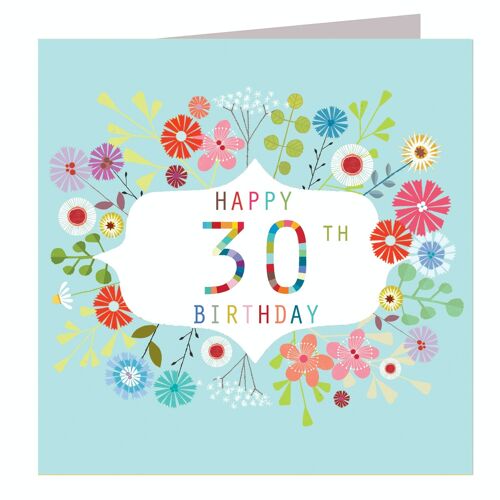 FLN30 Floral 30th Birthday Card