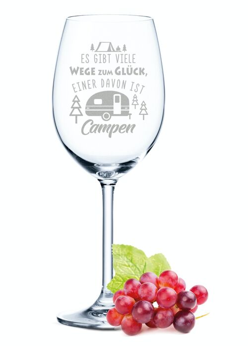 Leonardo Daily Weinglas mit Gravur - Wege zum Campen - 460 ml - Geeignet für Rotwein und Weißwein