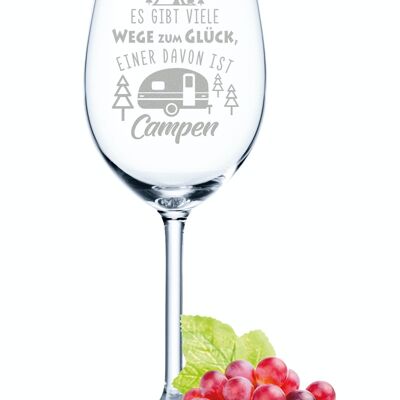 Bicchiere da vino con incisione giornaliera Leonardo - Ways to Camp - 460 ml - Adatto sia per vino rosso che bianco