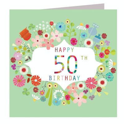 FLN50 Tarjeta floral de 50 cumpleaños