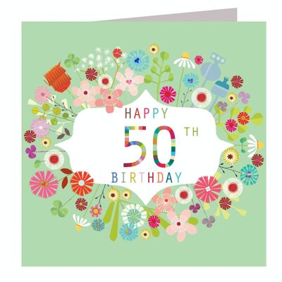 FLN50 Blumenkarte zum 50. Geburtstag
