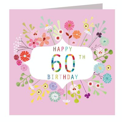 FLN60 Tarjeta floral de 60 cumpleaños