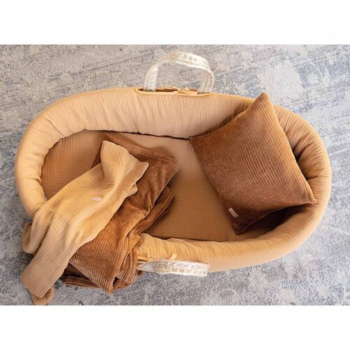 Palm baby basket with blanket - CARAMEL