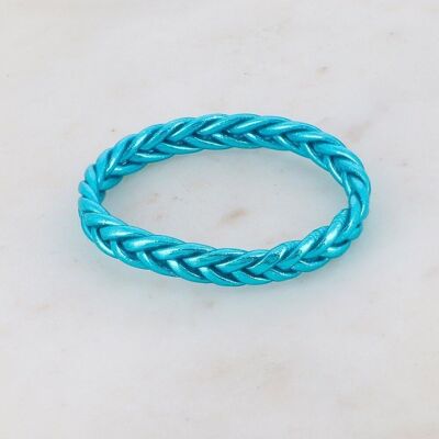Blue braided Buddhist bangle