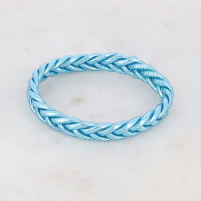 Sky blue braided Buddhist bangle